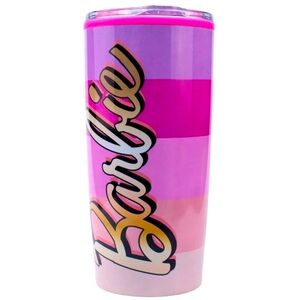 Barbie Pink Striped Cup Inspire the world Barbie Pink Cup With Lid New Rare